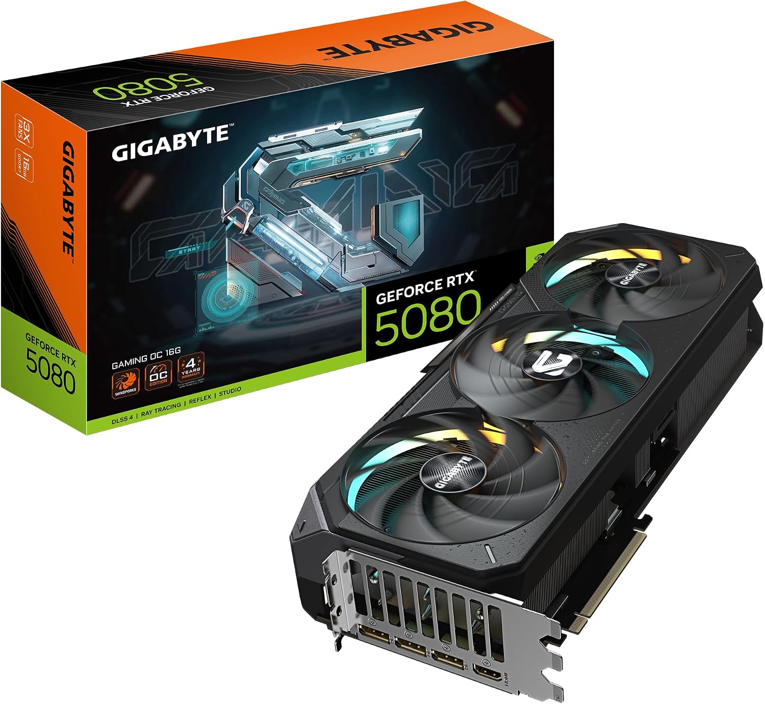 Placa de Vídeo Gigabyte GeForce RTX 5080 Gaming OC, 16GB, GDDR7 - GV-N5080GAMING OC-16GD